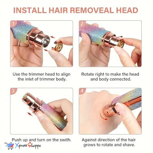 2-in-1 Rechargeable Eyebrow Trimmer & Facial Hair Remover – Painless USB Shaver for Lip, Chin, Eyebrow, Bikini – Portable Cordless Women’s Groomer